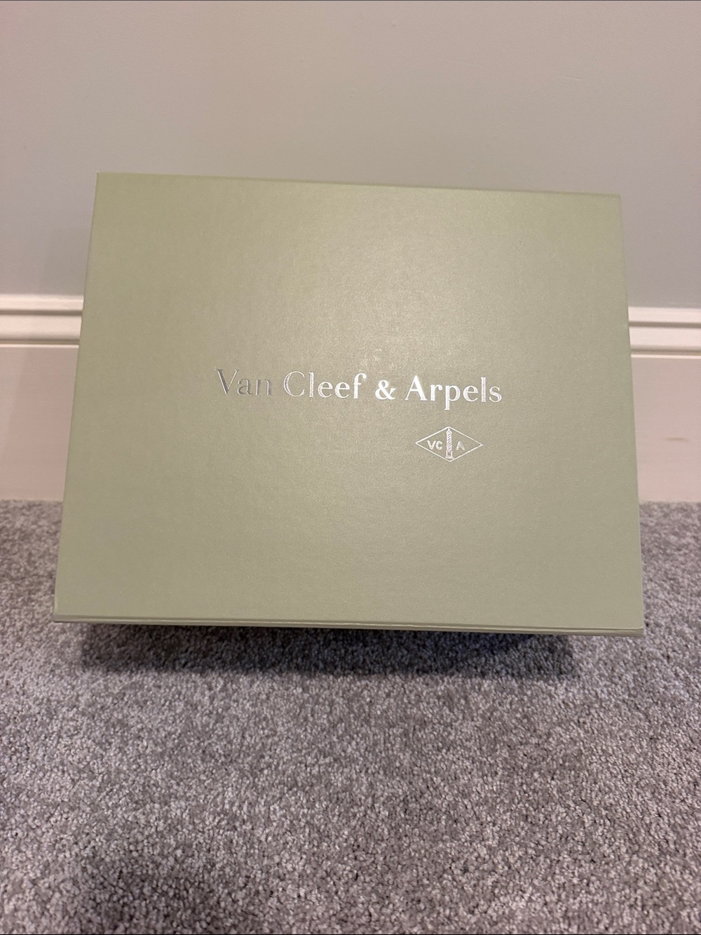 Van Cleef & Arpels Sage Green Branded Gift Box and bracelet box